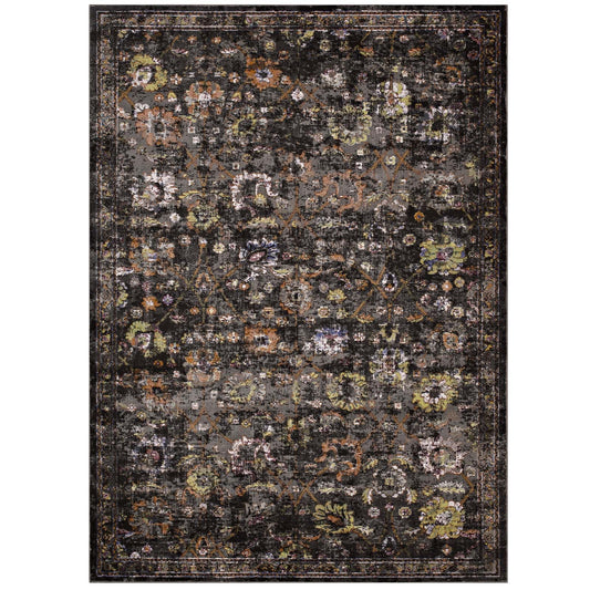 Modway Minu Distressed Floral Lattice 4x6 Area Rug | Rugs | Modishstore