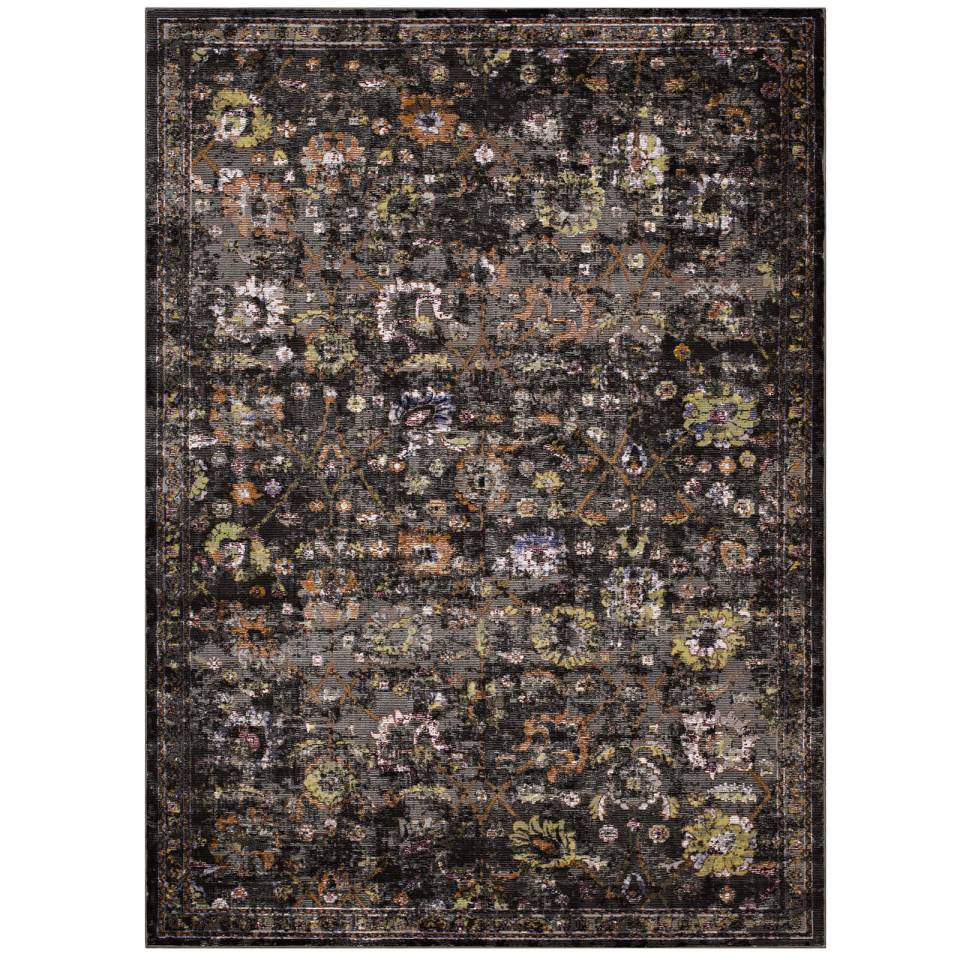Modway Minu Distressed Floral Lattice 8x10 Area Rug |  | Modishstore