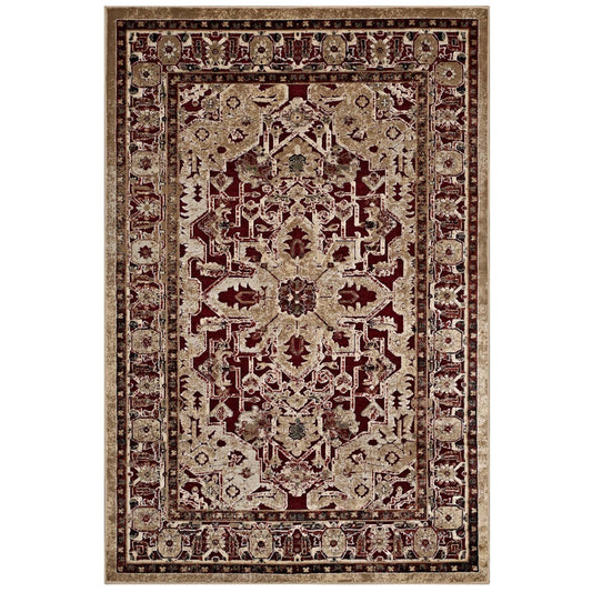Modway Grania Ornate Vintage Floral Turkish 5x8 Area Rug | Rugs