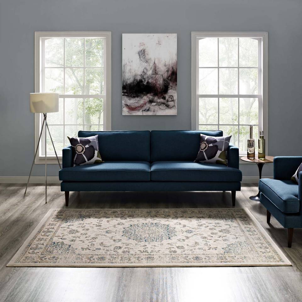 Modway Atara Distressed Vintage Persian Medallion 5x8 Area Rug | Rugs