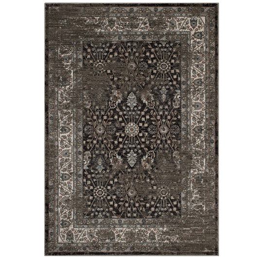Modway Berit Distressed Vintage Floral Lattice 5x8 Area Rug | Rugs