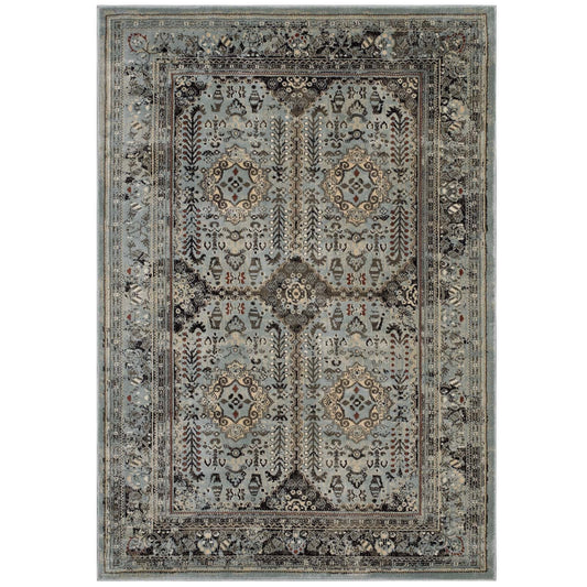 Modway Enye Distressed Vintage Floral Lattice 5x8 Area Rug | Rugs