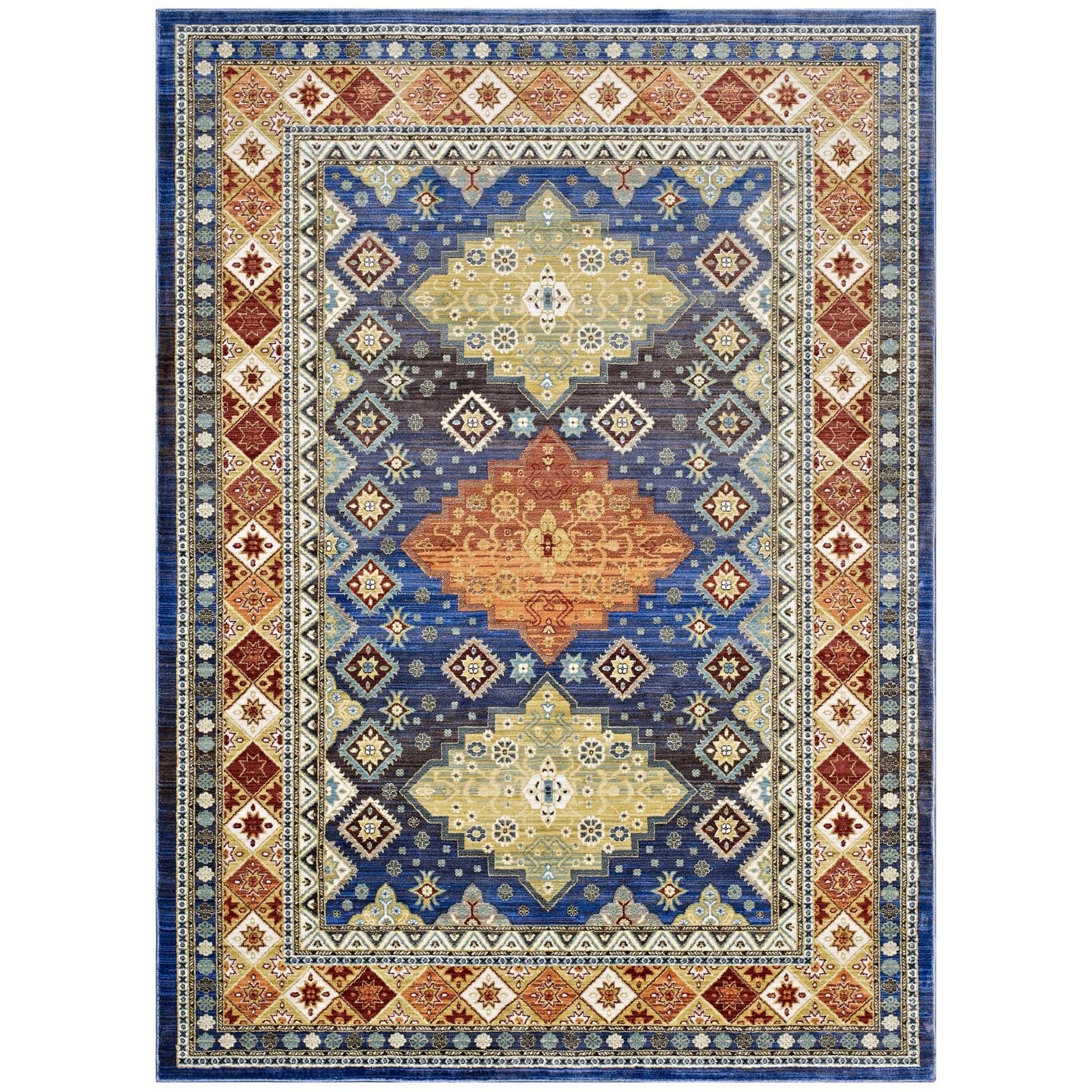 Modway Atzi  Distressed 
Southwestern Diamond Floral 4x6 Area Rug | Rugs