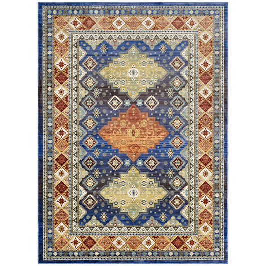 Modway Atzi  Distressed 
Southwestern Diamond Floral 5x8 Area Rug | Rugs