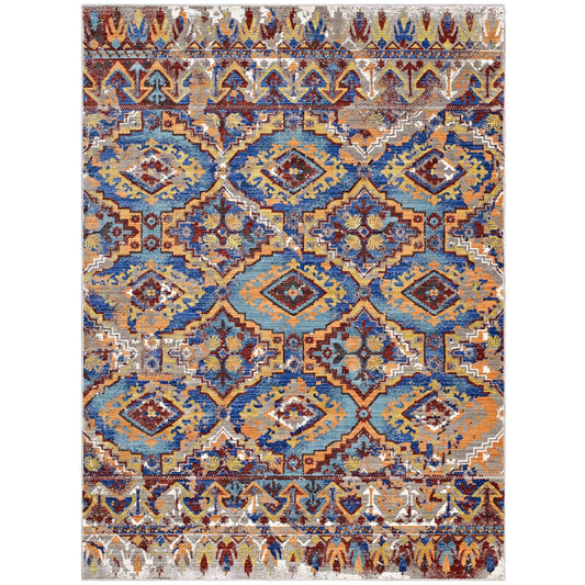 Modway Centehua Distressed Southwestern Aztec 5x8 Area Rug | Rugs