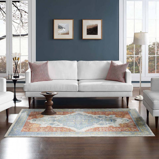 Modway Citlali Distressed Southwestern Aztec 8x10 Area Rug | Rugs