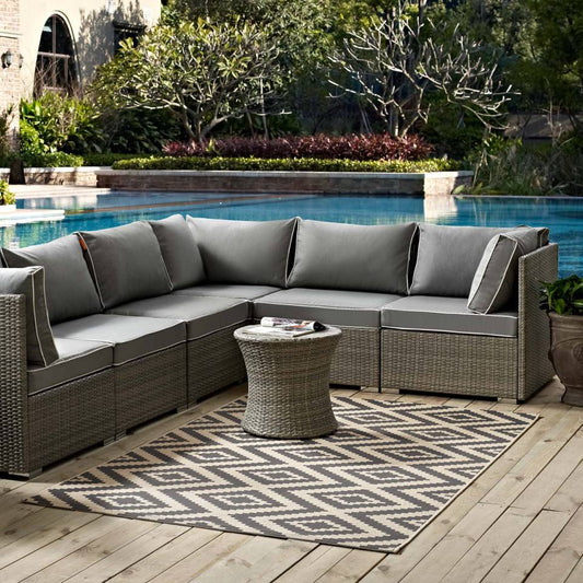 Modway Jagged Geometric Diamond Trellis 8x10 Indoor and Outdoor Area Rug | Rugs