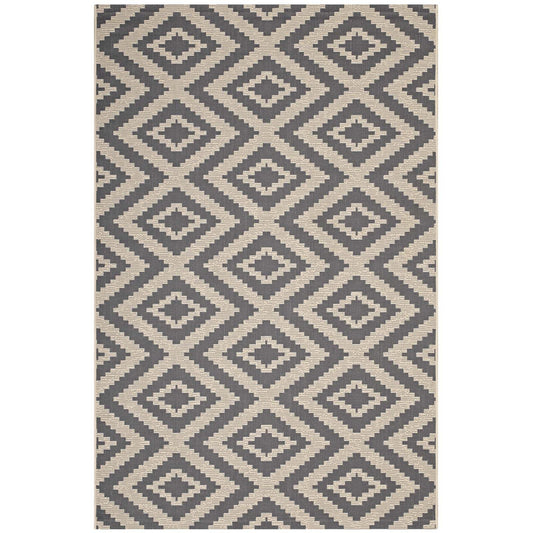 Jagged Geometric Diamond Trellis 9x12 Indoor and Outdoor Area Rug By Modway | Rugs