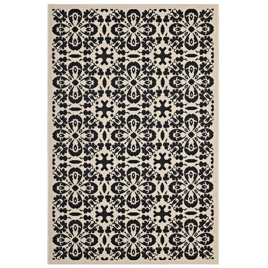 Modway Ariana Vintage Floral Trellis Indoor and Outdoor Area Rug | Rugs
