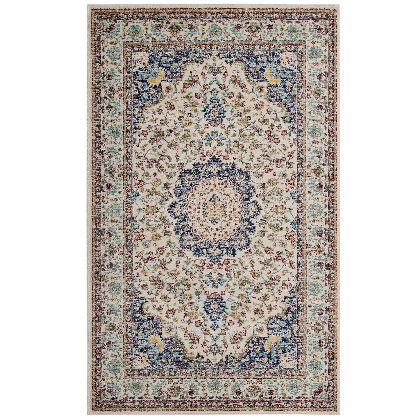 Modway Meryam Distressed Persian Medallion 5x8 Area Rug | Rugs | Modishstore