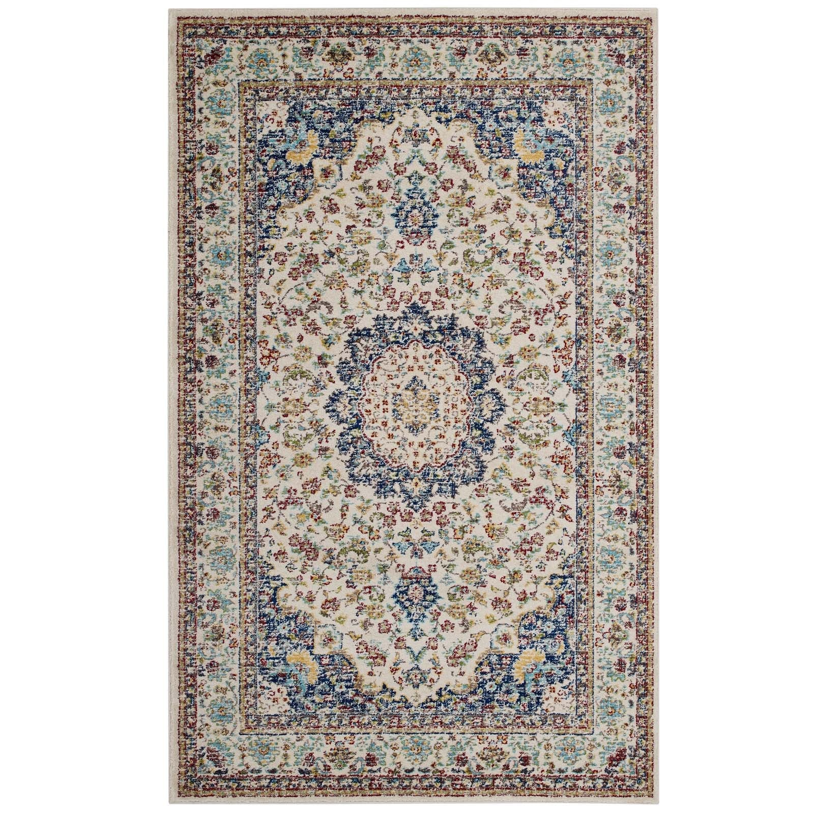 Modway Meryam Distressed Persian Medallion 5x8 Area Rug | Rugs | Modishstore