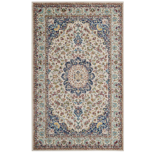 Modway Meryam Distressed Persian Medallion 5x8 Area Rug | Rugs | Modishstore