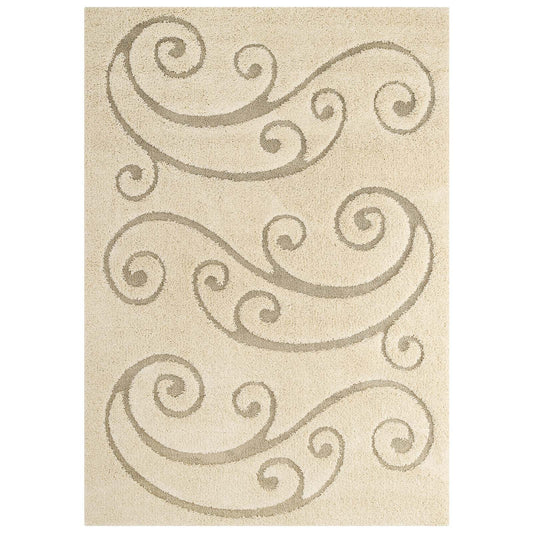 Modway Jubilant Sprout Scrolling Vine 5x8 Shag Area Rug | Rugs | Modishstore