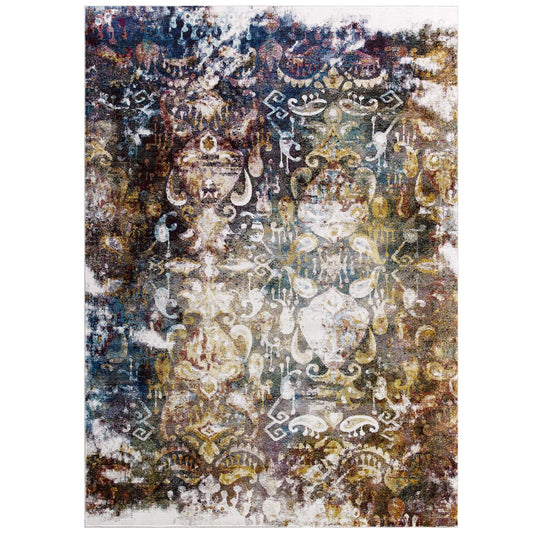 Modway Success Jayla Transitional Distressed Vintage Floral Moroccan Trellis 4x6 Area Rug | Rugs | Modishstore