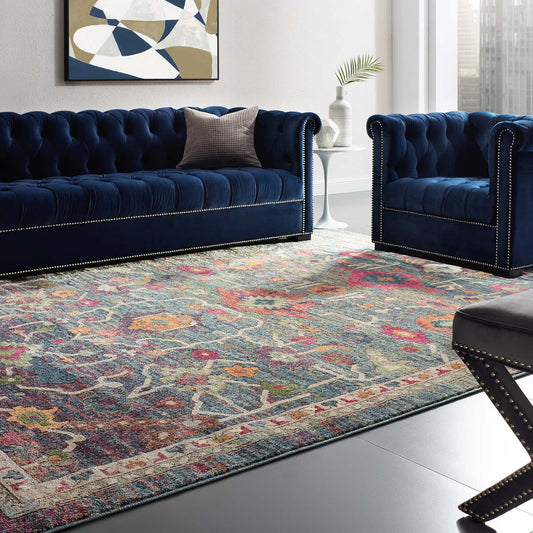 Modway Tribute Every Distressed Vintage Floral 8x10 Area Rug Multicolored | Rugs | Modishstore