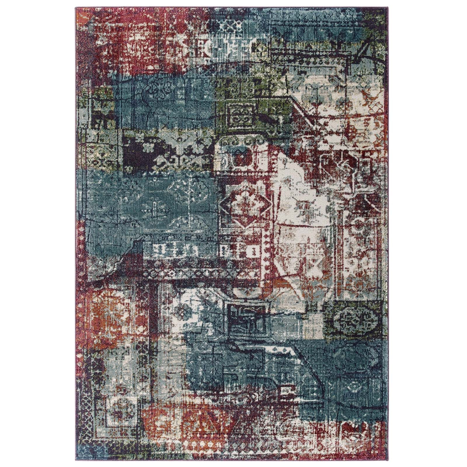 Modway Tribute Elowen Contemporary Modern Vintage Mosaic 5x8 Area Rug | Rugs | Modishstore