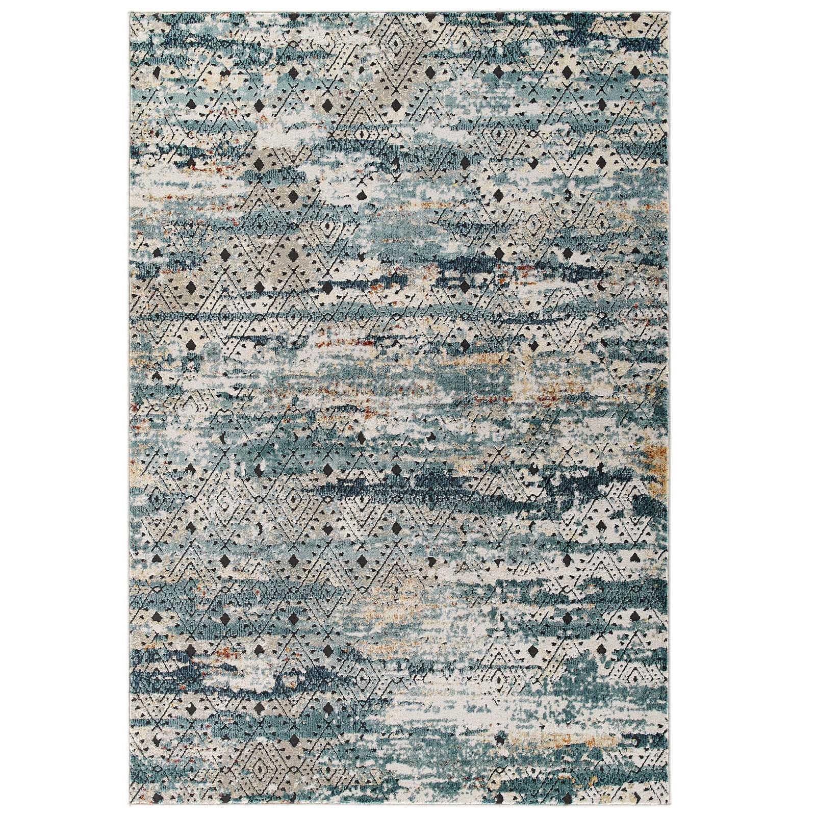 Modway Tribute Eisley Rustic Distressed Transitional Diamond Lattice 5x8 Area Rug | Rugs | Modishstore