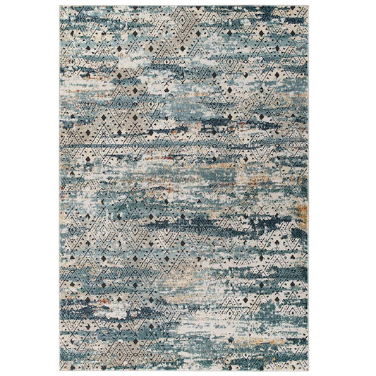 Modway Tribute Eisley Rustic Distressed Transitional Diamond Lattice 5x8 Area Rug | Rugs | Modishstore