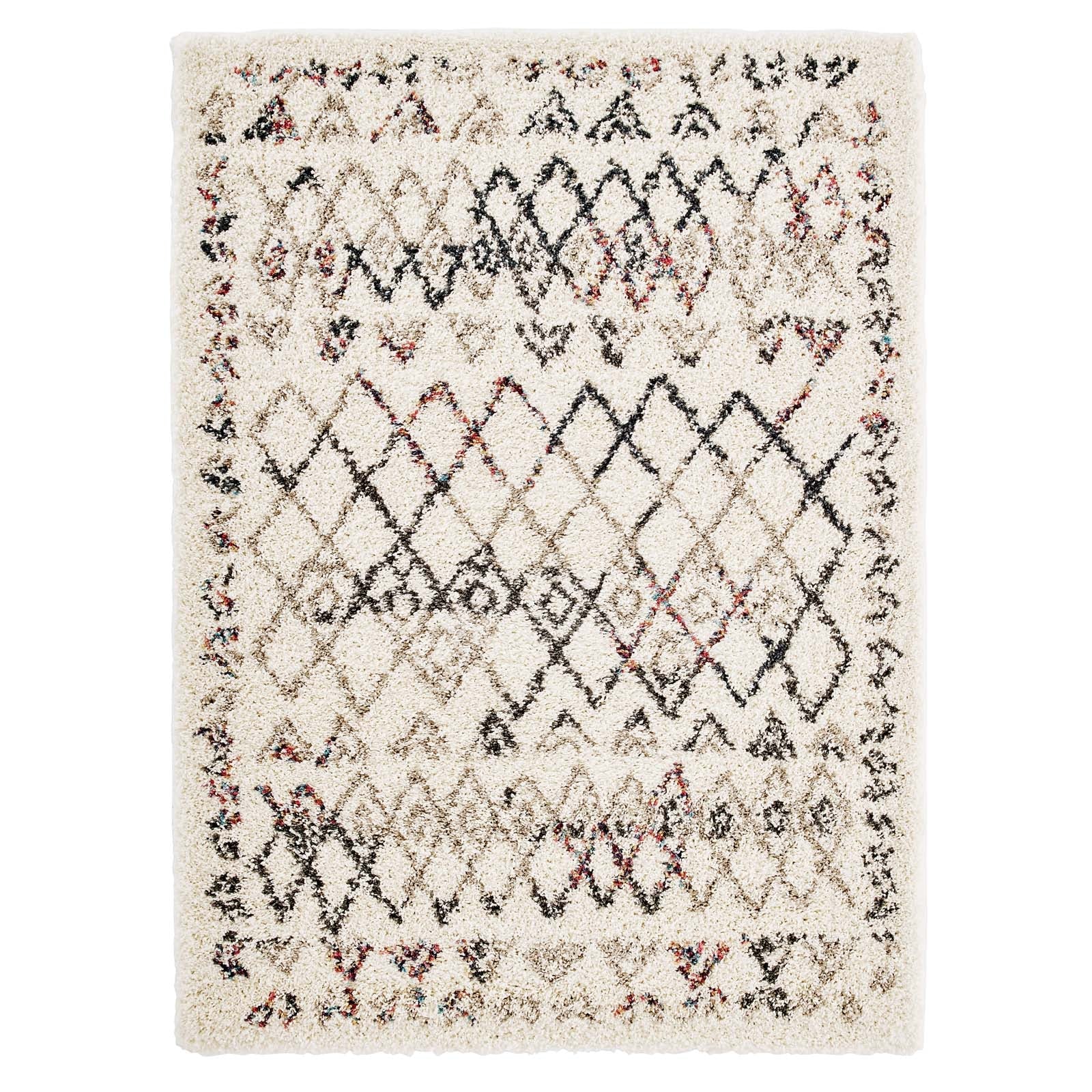 Modway Skadi Rainbow Diamond 5x8 Shag Area Rug | Rugs | Modishstore