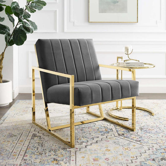 Modway Inspire Channel Tufted Performance Velvet Armchair | Armchairs