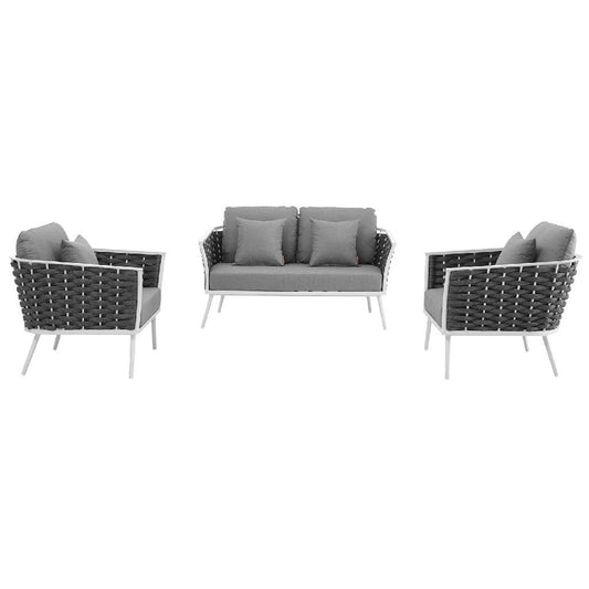 Modway Stance 3 Piece Outdoor Patio Aluminum Sectional Sofa Set-EEI-3170 | Outdoor Sofas, Loveseats & Sectionals | Modishstore-2