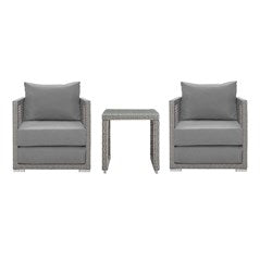 Aura 3 Piece Modern Outdoor Patio Wicker Rattan Set by Modway | Outdoor Chairs | 