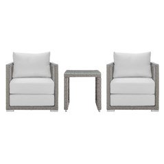 Aura 3 Piece Modern Outdoor Patio Wicker Rattan Set by Modway | Outdoor Chairs | 