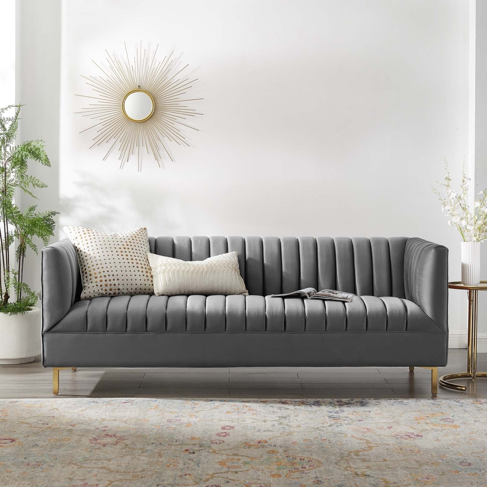Modway Shift Channel Tufted Performance Velvet Sofa | Sofas | Modishstore-2