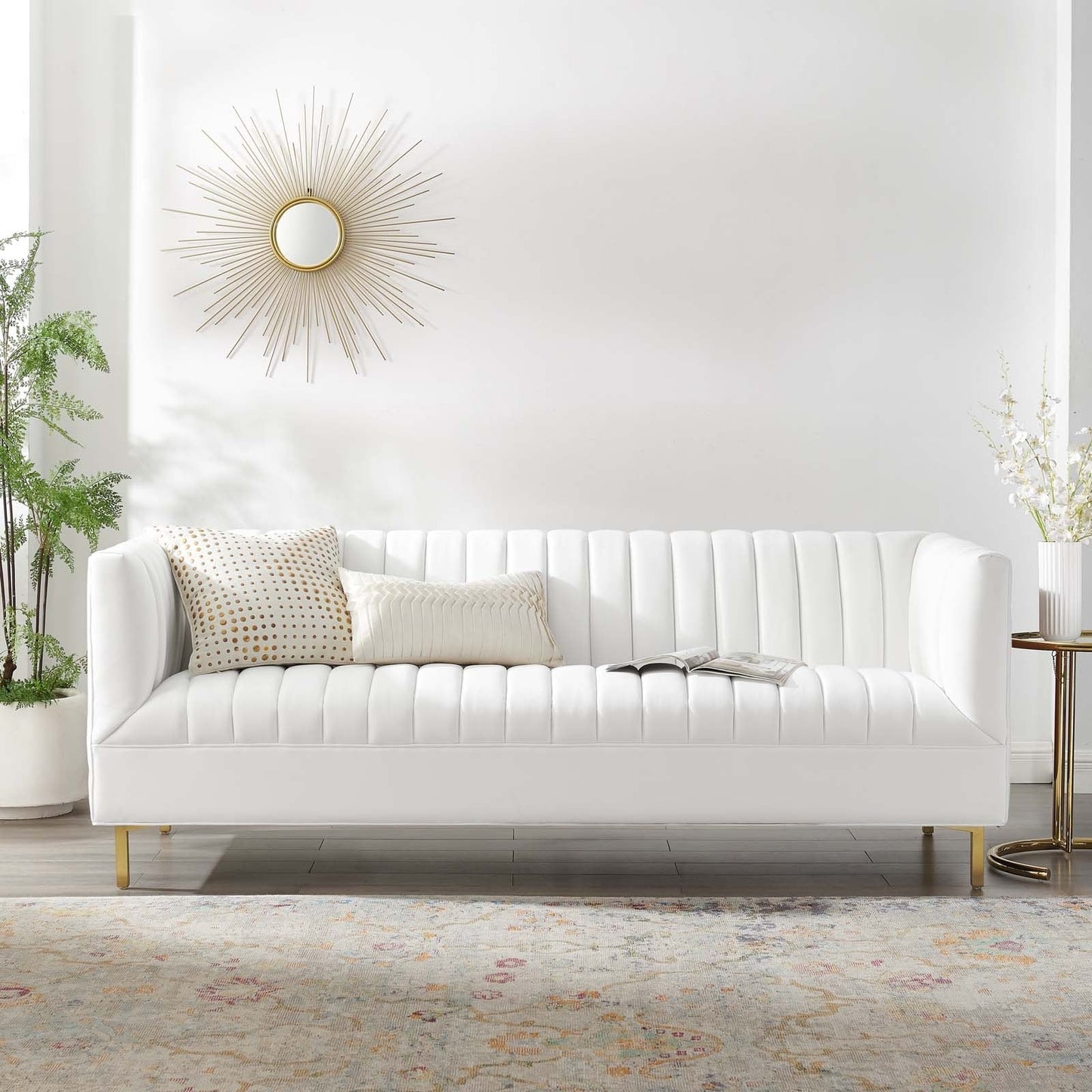 Modway Shift Channel Tufted Performance Velvet Sofa | Sofas | Modishstore-4