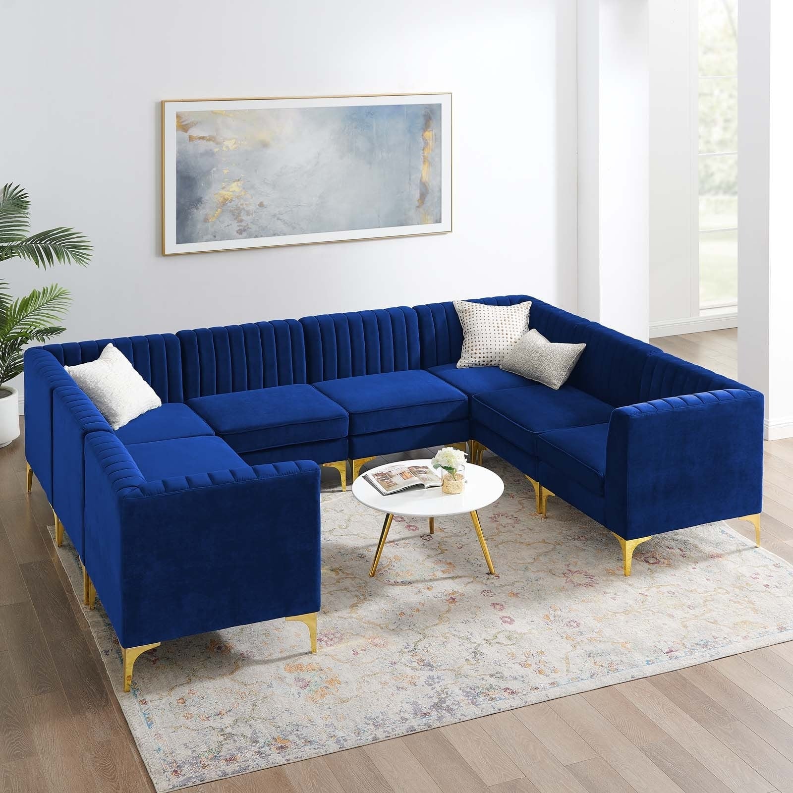 Modway Triumph Channel Tufted Performance Velvet 8-Piece Sectional Sofa | Sofas | Modishstore-2