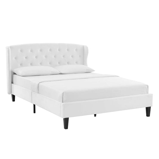 Modway Penelope Tufted Wingback Queen Performance Velvet Platform Bed | Beds | Modishstore-10