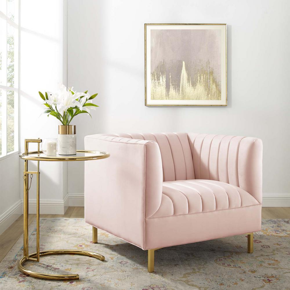 Modway Shift Channel Tufted Performance Velvet Armchair | Armchairs | Modishstore-3